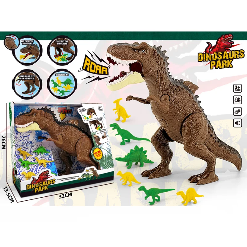 Dinosaur World Wild Roar Tyrannosaurus Dinosaur Figure with Continuing Roar Sound and Lighting