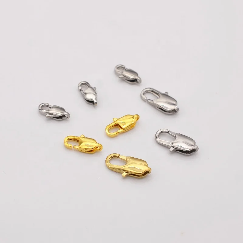 Stainless Steel Silver Gold Rose Gold Lobster Claw Clasp With Closed Jump Rings for Necklaces Bracelet or Jewelry Making