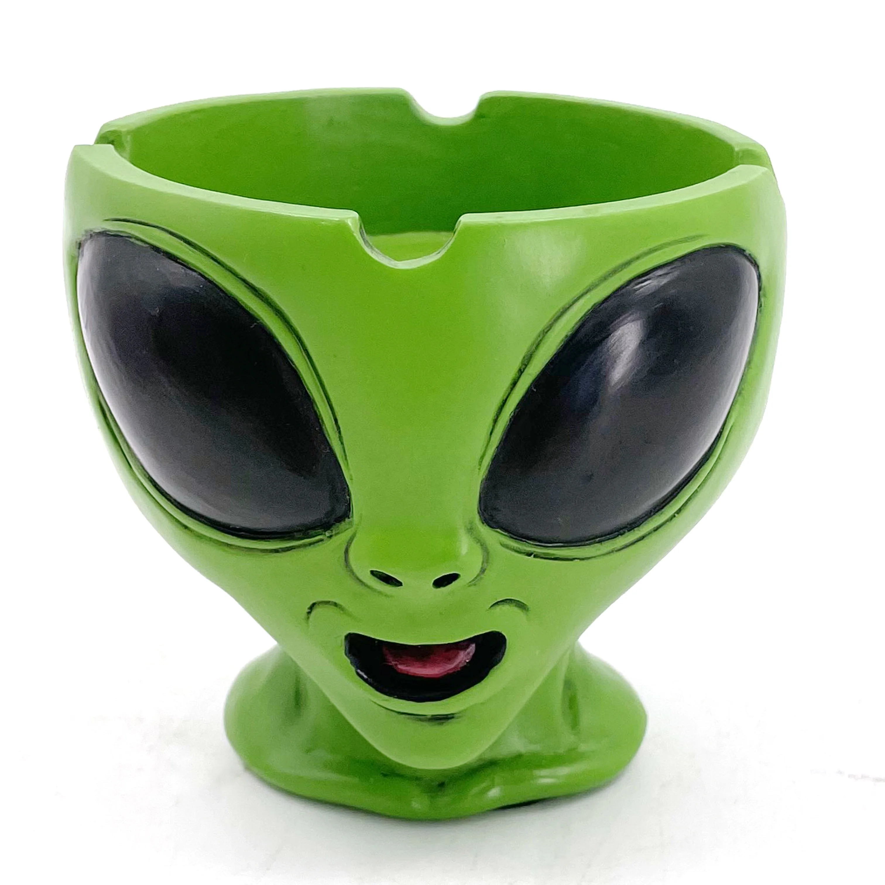 Ready to ship custom logo polyresin shaped resin alien ashtray smoking alien ashtray accessories home decoration