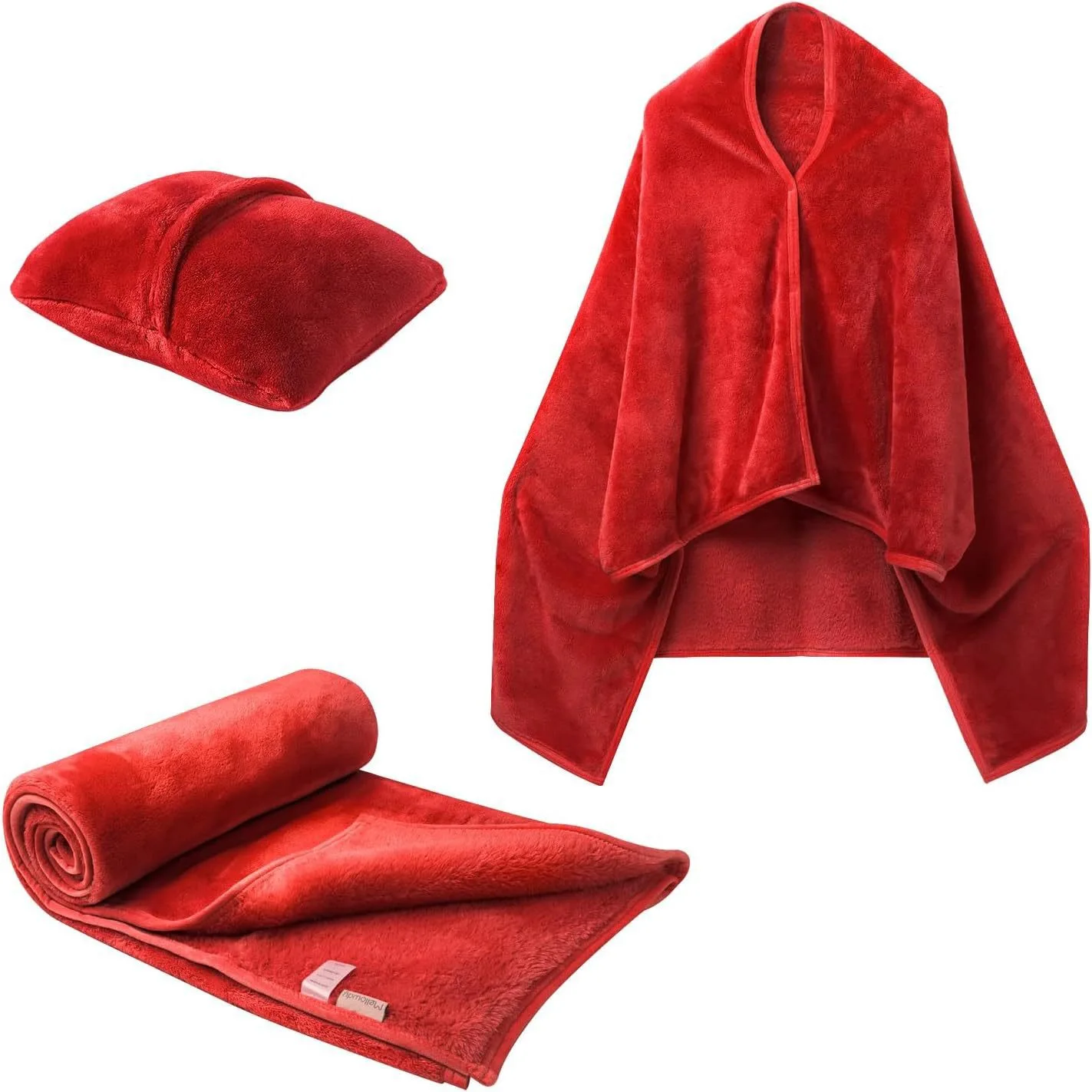 Shawl Blanket Pillow 2-in-1 Office Work Wearable Adult Swaddle Snuggle Coat Poncho Fleece Shoulder Wrap Storehouse Plush Blanket