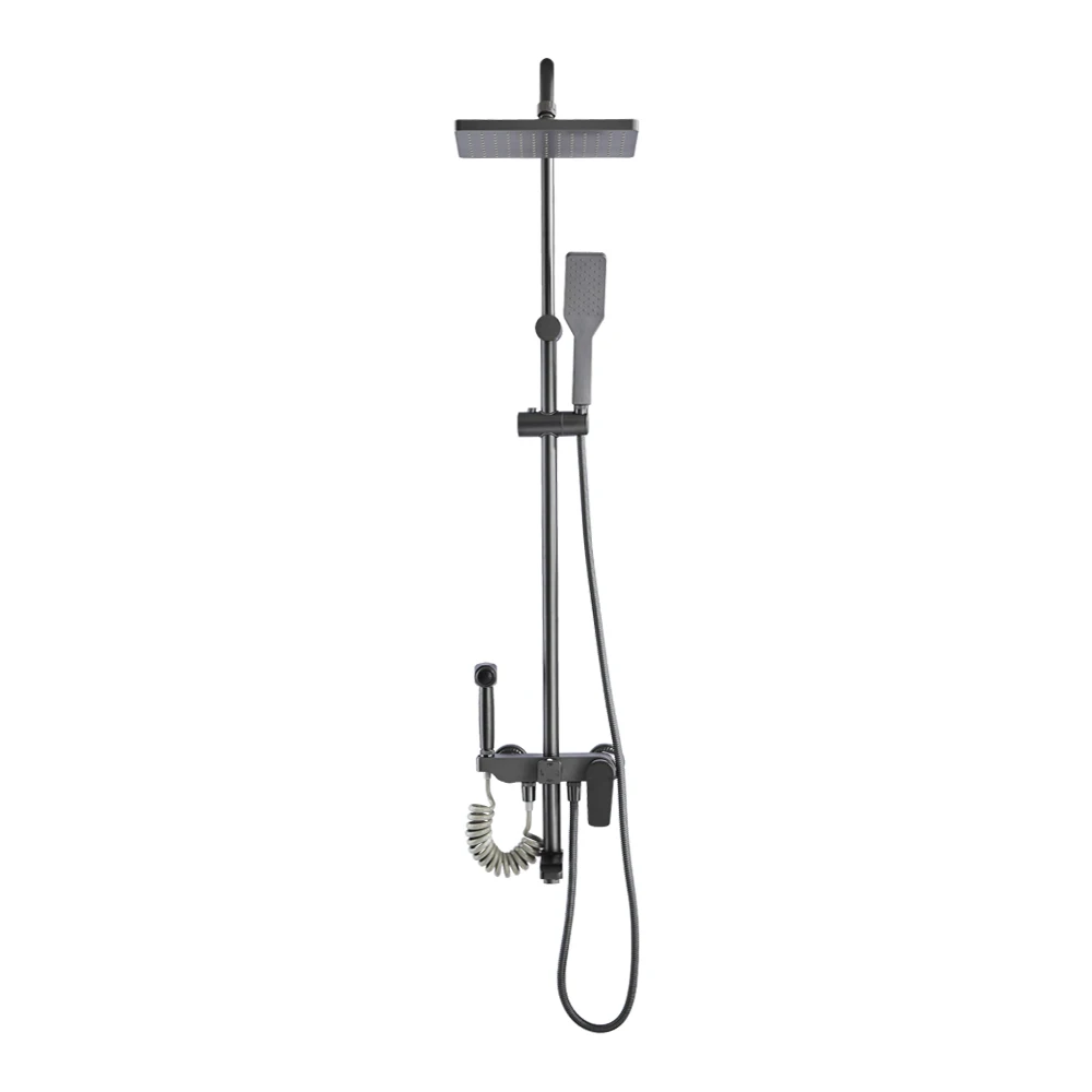 YUNDOOM Solid Brass Bathroom Faucet with Space Aluminum Design, High Quality Shower Head for RV, Brushed Nickel Finish