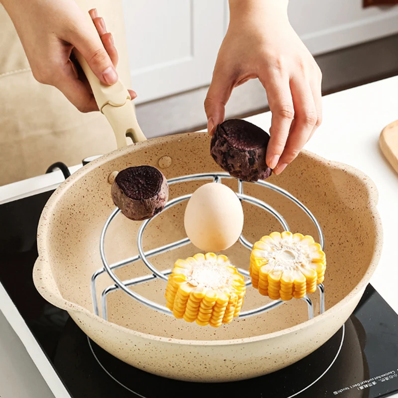 High Quality  Egg Steaming Rack Kitchen Water Separating Stainless Steel Steamer Rack