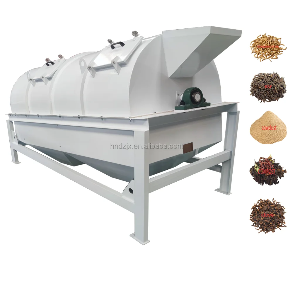 DZJX Closed shaftless stainless steel food sieve machine rotary drum sieve machine for clean sesame food
