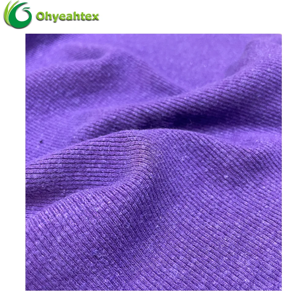 New Arrival 67% Organic Hemp 28% Bamboo 5% Spandex Rib Clothing Fabric For Sweater