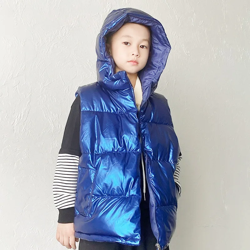 
Winter Mother And Son Bubble Coat Fashion Family Clothing Set Little Girl Down Vest With Hooded Sleeveless Mommy And Me Jackets 