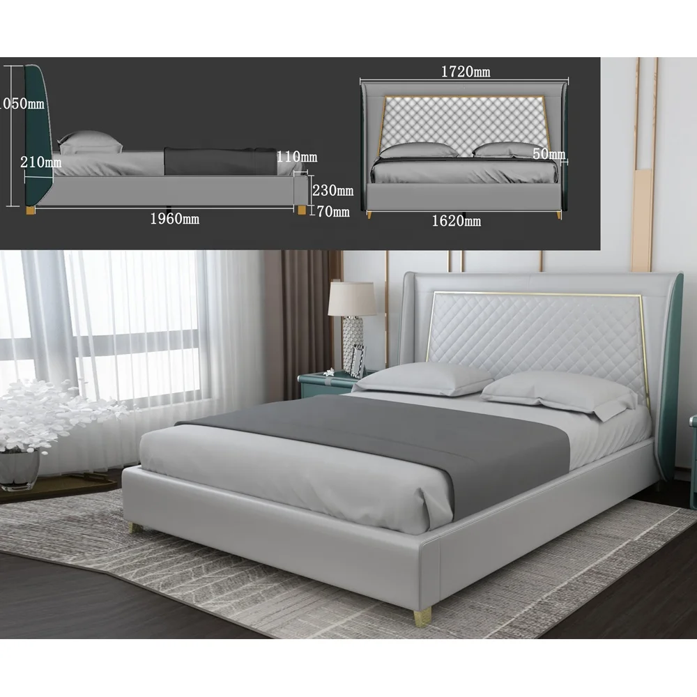 Latest Soft Upholstered King Bed Frame Drawers Bed with Storage
