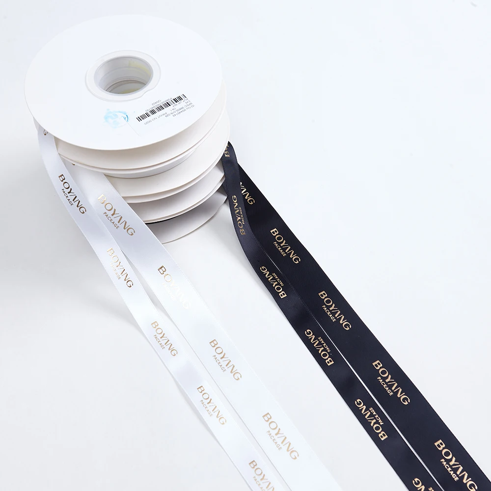 Boyang Customized Logo Printed Mixed Colors Double Faced Satin Gift Ribbons
