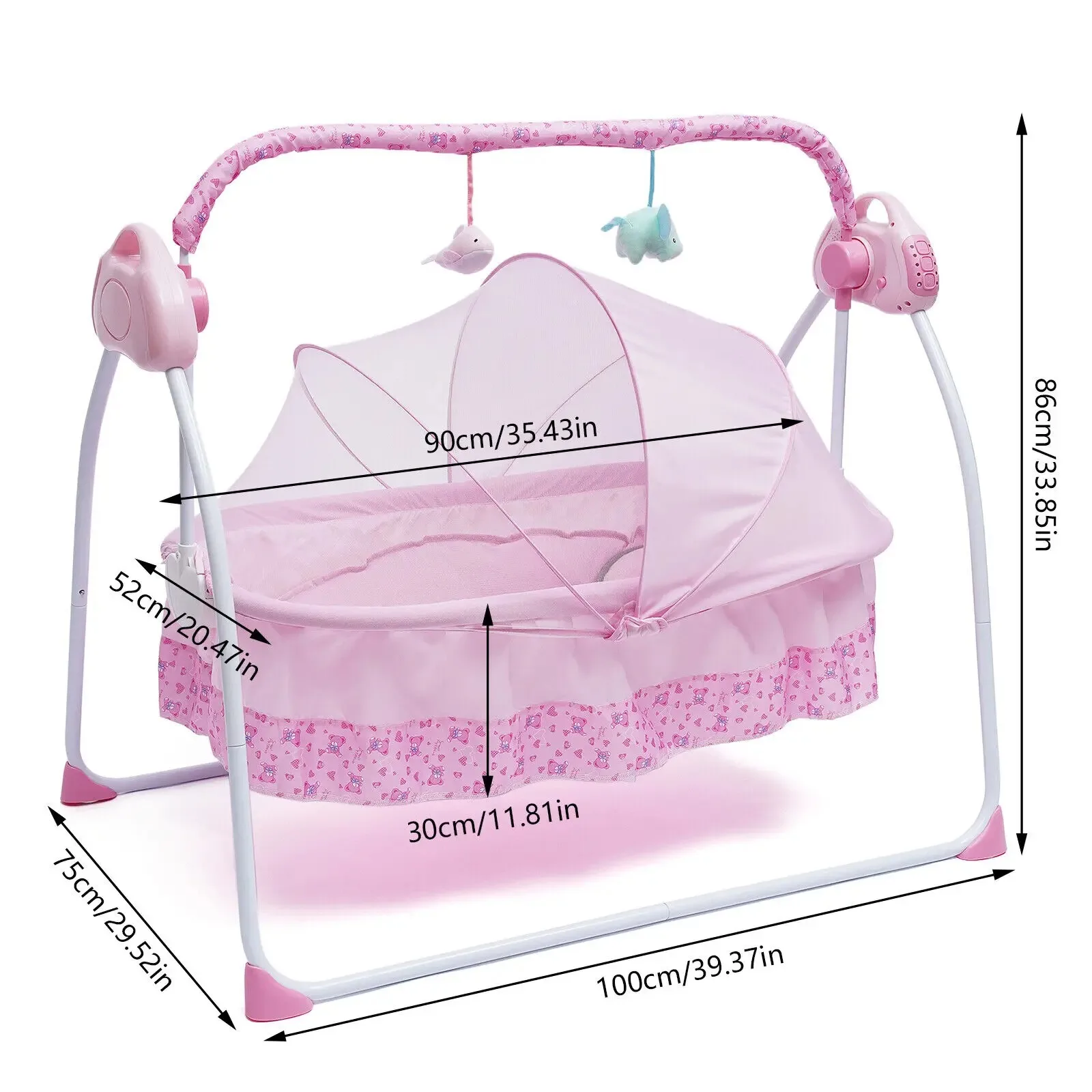 Istarid Portable Electric Swing Baby Crib Cradle Auto Bassinet Infant Music Swing Sleeping Bed