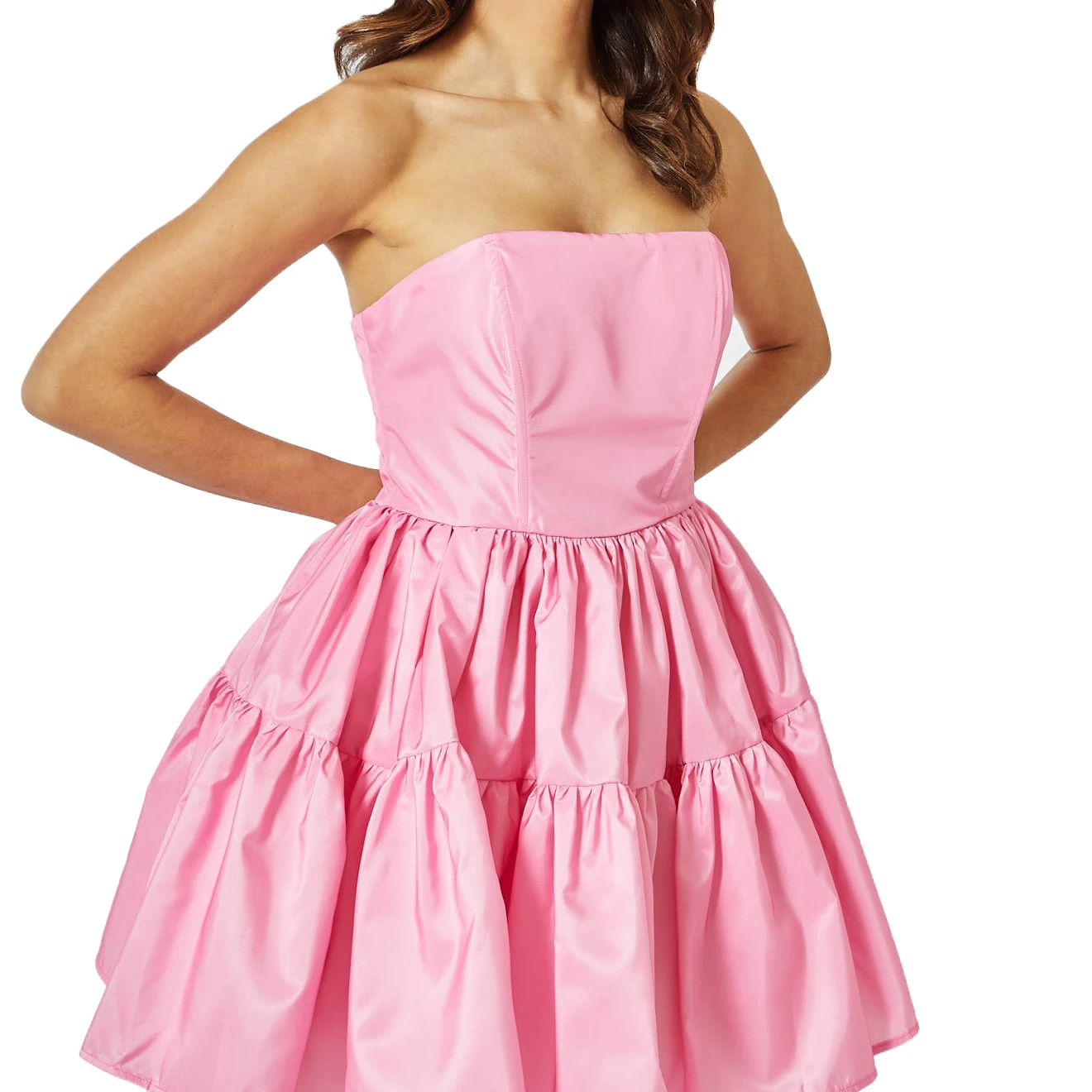 Customized Dinner Dresses Elegance Women Hot Pink Cocktail Mini Dress Sexy With Full Skirt