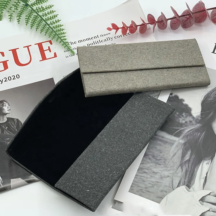 Customized Bonded Leather Foldable Glasses Case Regenerated Material Recyclable Sunglasses Box