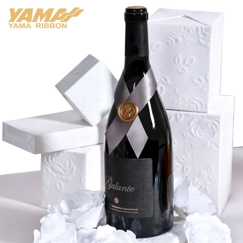 Yama ribbon stock wholesale polyester classic black white grey grosgrain ribbon for gift wrapping box 100 yards