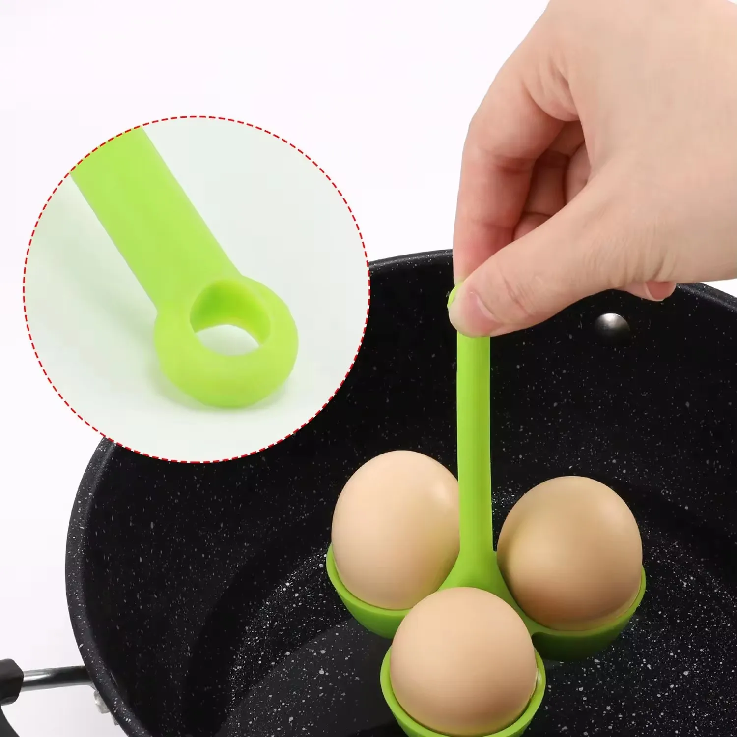 Eco Friendly Egg Cup Boiled 3 Grids Kitchen Accessories Egg Cooker Silicone Egg Cooker Boiled