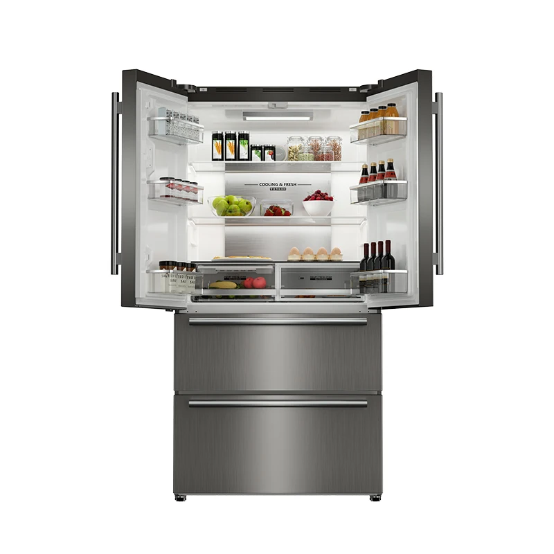 No Frost French Door Refrigerator With Ice Maker Frost Free Fridge Freezer Side By Side Luxury Refrigerator