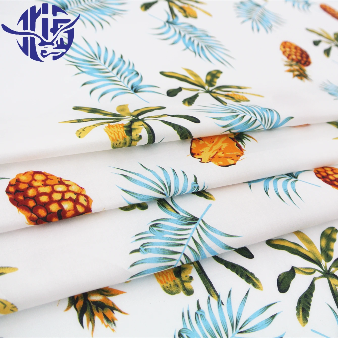Осотп сертифицированные ананас тропическим принтом 100% органический хлопок поплин ткани для детской одежды