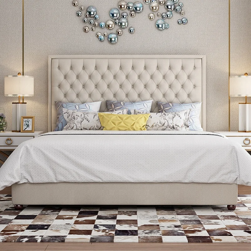 Modern style queen size bedroom set 1.2m 1.8m double single bed new model pink button king  bed