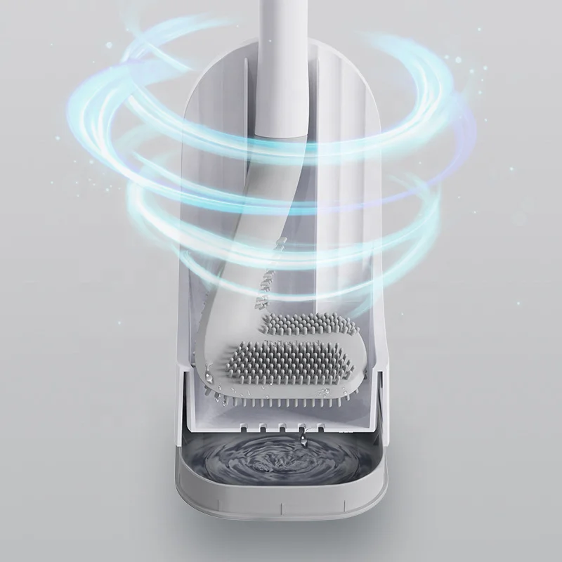 Wall Mounted Silicone Cleaning Tool  Golf Shape Toilet Brush Set Helpful Cleaning Toilet Brush With Holder For Bathroom