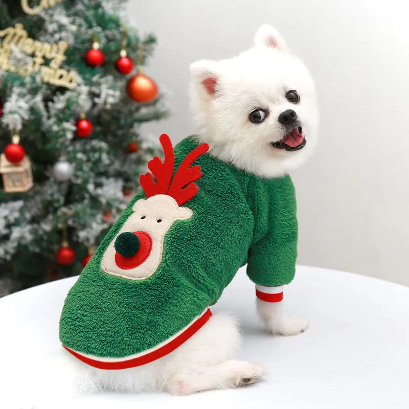 
 Hot Sell Manufacturer Popular Fashion Custom Design Soft Teddy Velvet Pet Dog Clothes For Christmas  