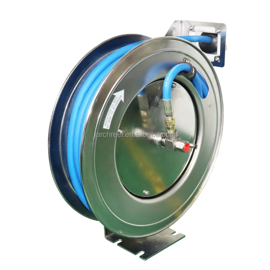 Heavy Duty High Pressure Dual Pedestal Stainless Steel Oil Hose Reel