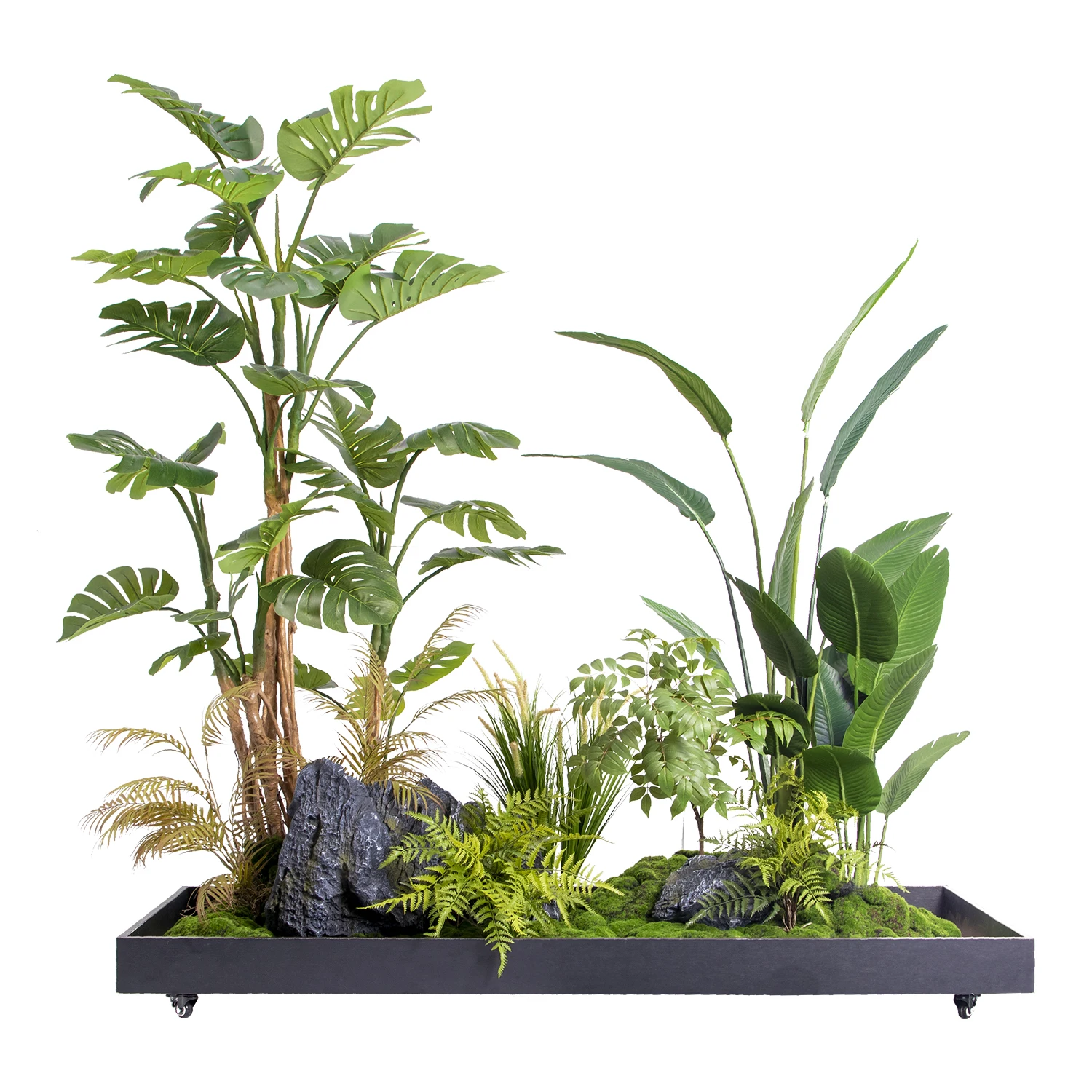 PZ-2-19 Fake Plants Large Artificial Monstera Faux Plant Realistic Tall Artificial Palm Tree for Home Decor