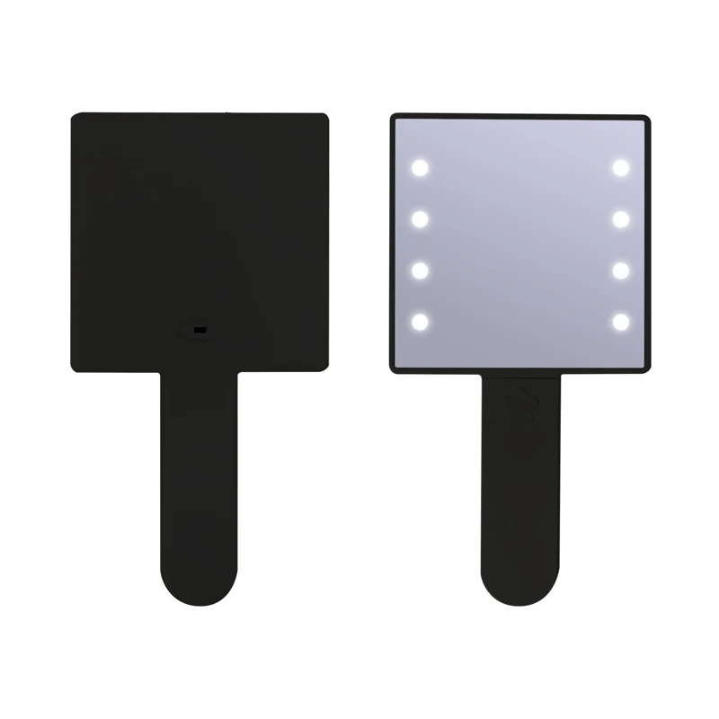 Plastic Customized Logo One Side Square Small Hand Held Makeup Mirror