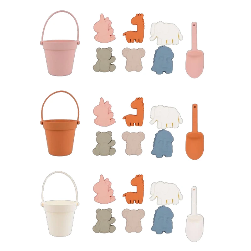 latest products 2022 sand bucket beach toy safe soft silicone outdoor kids learning toys educational beach toys for kids