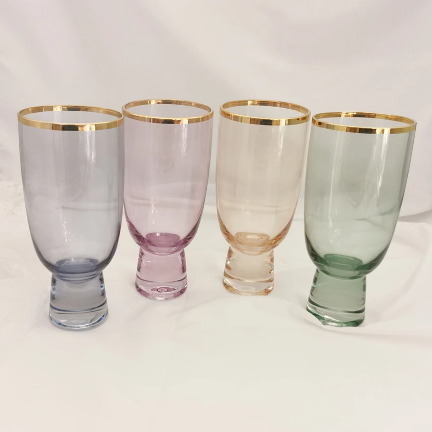 European pink crystal glass wine champagne wine glass