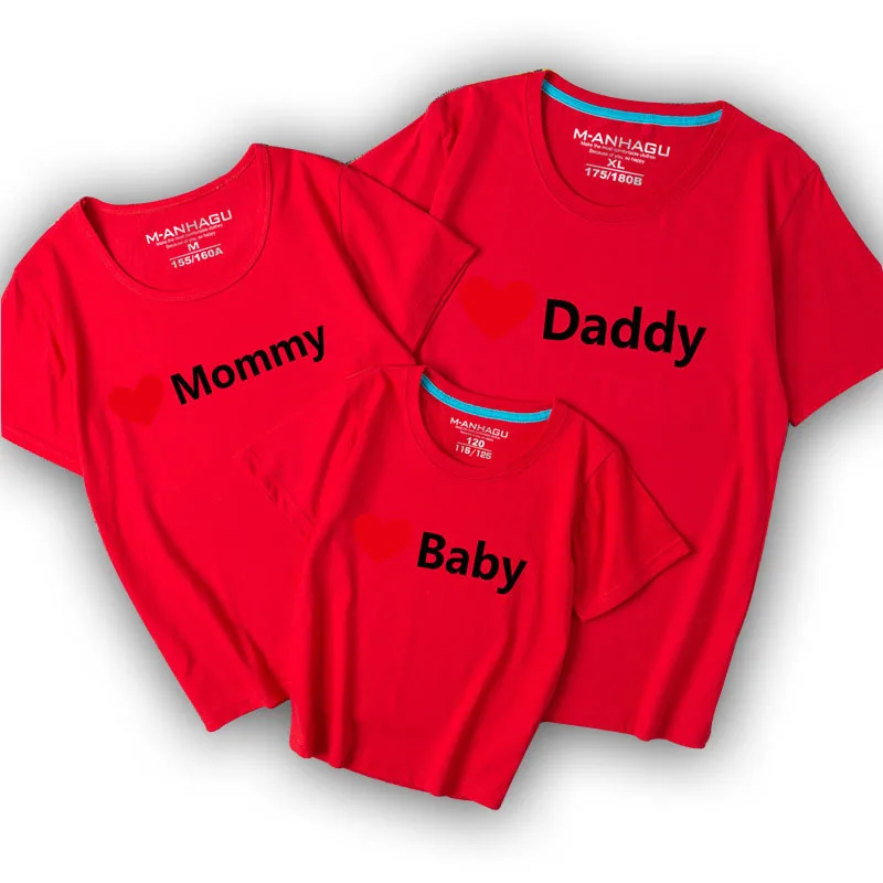 
Mummy Daddy Baby T-Shirts Mother And Daughter Family Daddy Son Of The Letter T Shirts Summer Fashion Tops Tee 