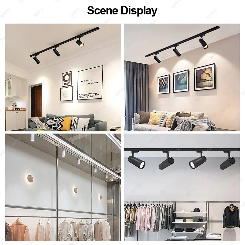 Hot Sale 48V Magnetic Track System Surface Mounted Spot Focus Lamp Linear Light Magnetic LED Track Light For Commercial Lighting