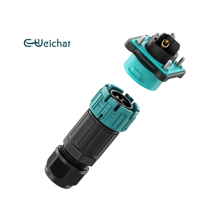 EW-M23MP 2/3/4/5Poles Best  Flange Type Connector Mount Panel Male Female Wire Cable Backlight Led Ip68 Waterproof Connector