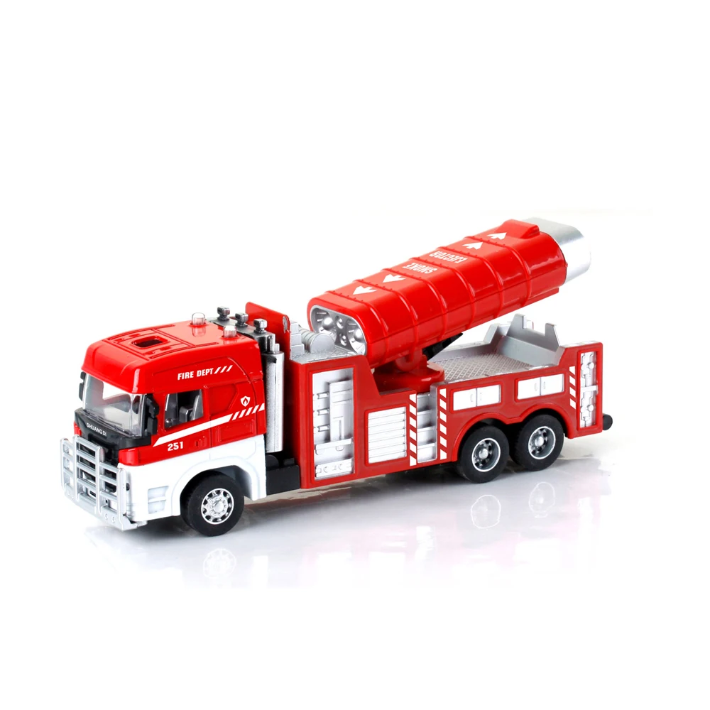 Pull back die cast metal toy cars Police fire man pull back truck die casting toy Alloy toy car fire truck sets 4 model assorted