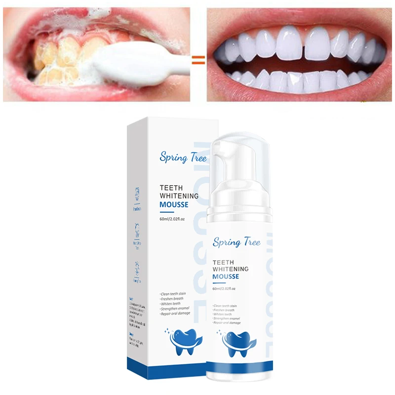 Spring tree teeth cleaning mousse teeth foam white teeth free sample