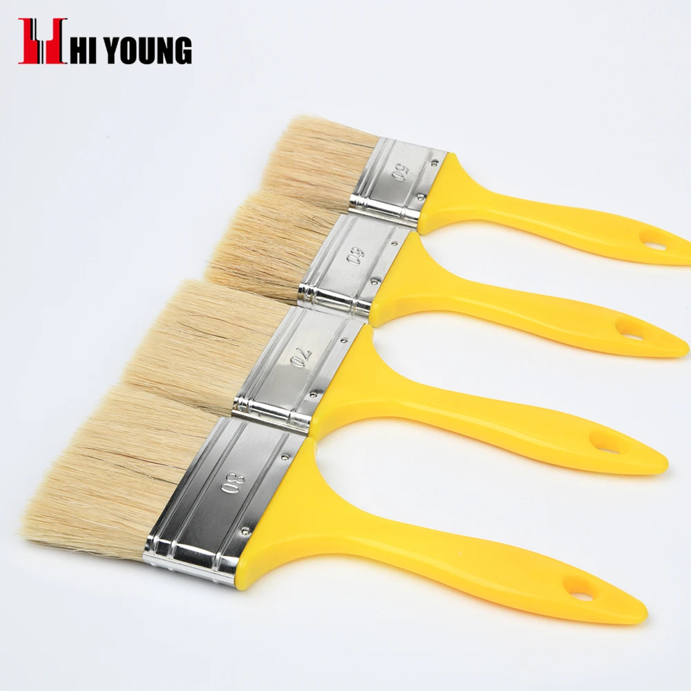 Factory cheap price Yellow Plastic Handle bristle Paint Brush Wall Paint Brush