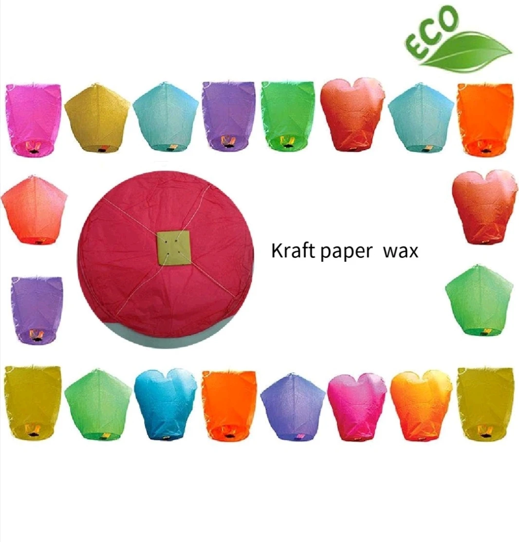 Origin Export Environmental Sky Flying Lantern Oval Diamond Heart Shape Colorful  Wishing Paper Lantern