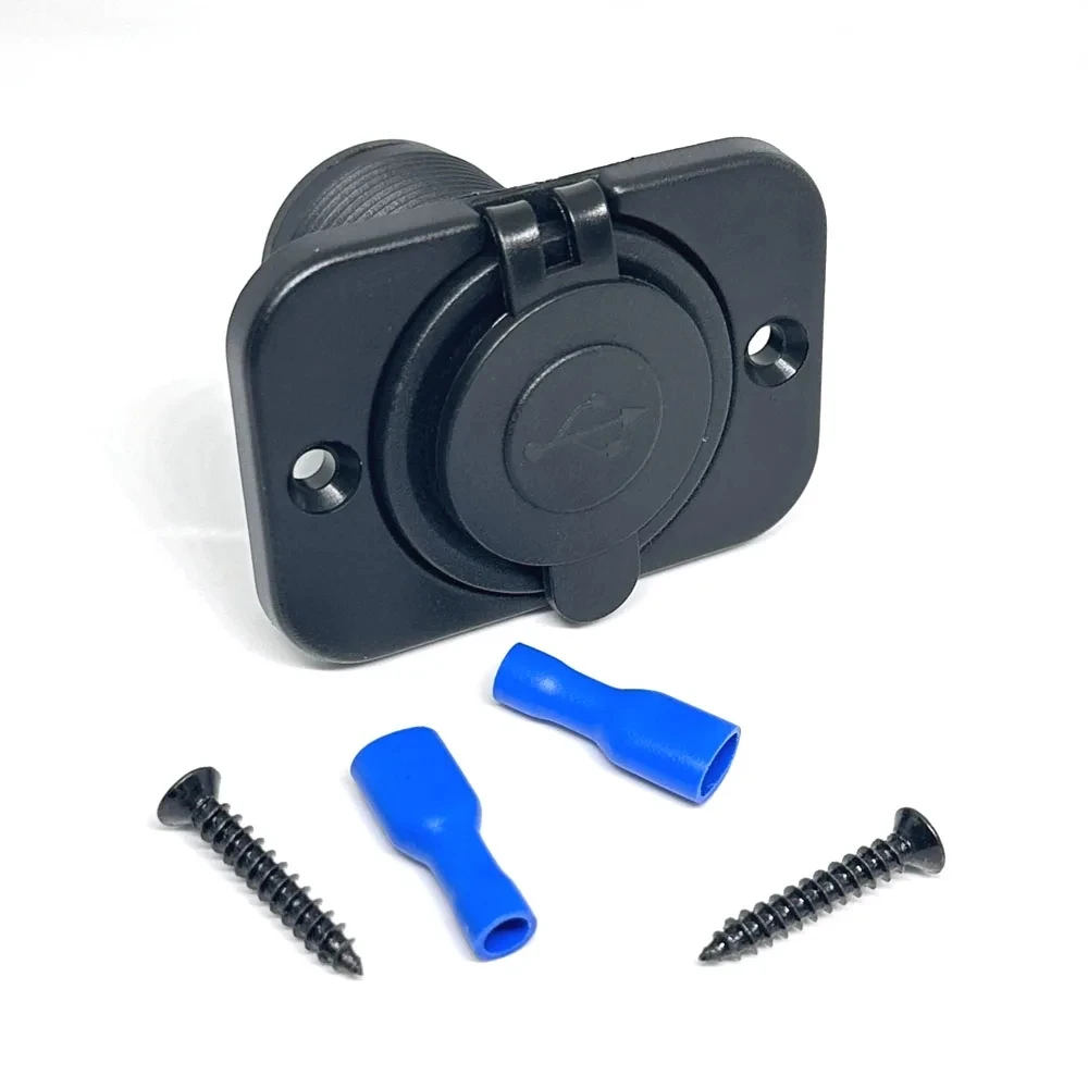 12-24V 3.1A Dual USB Charger Power Socket Adapter Charging Panel Mount for Motorbike Car Boat ATV UTV Camper Caravans