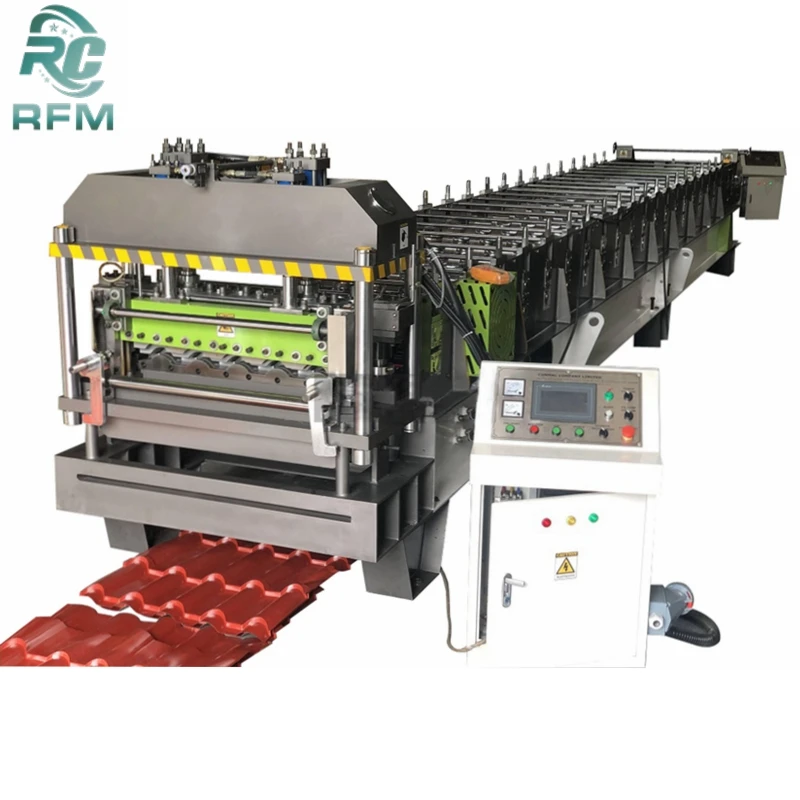 Automatic Step Press Metal aluminium glazed roofing tile Making roll forming machine