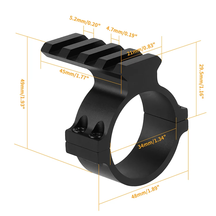 Focuhunter Factory 34mm Optics Scope Ring Mount Tactical Flashlight Accessory Scope Rings Tactical Gear for Hunting