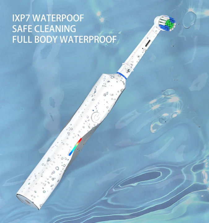 Rotating Electric Toothbrush IPX7 USB Swivel Head Oral Care Sonic Electric Toothbrush With Reciprocating Round Brush Head