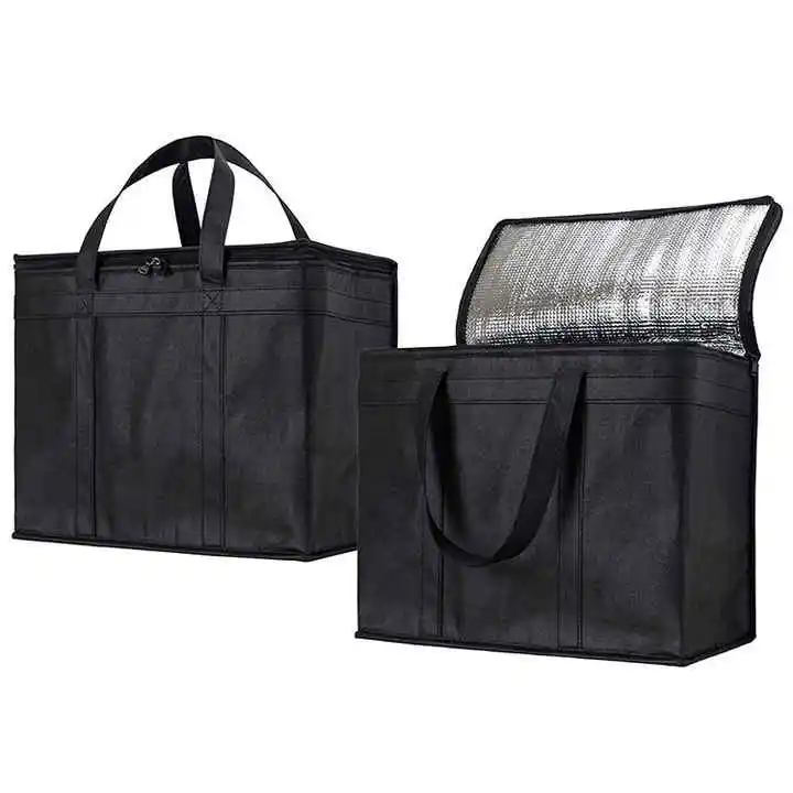 Reusable Thermal Insulated Cooler Bag Grocery Cool Carry Non Woven Lunch Cooler Bag For Food