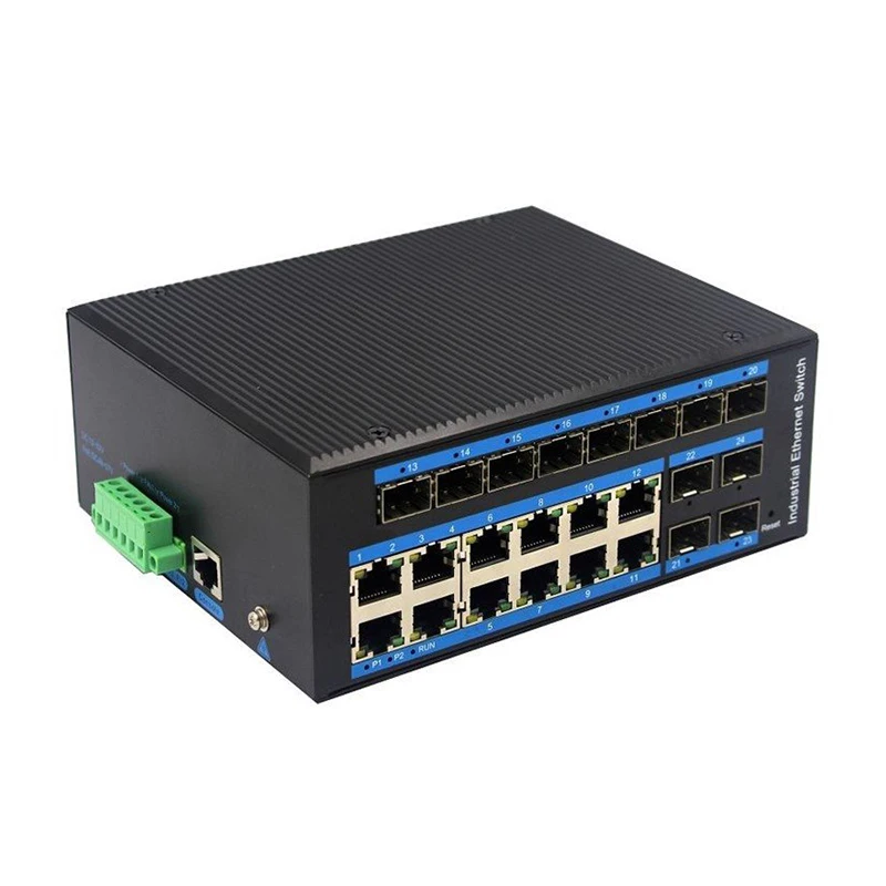 Промышленный Коммутатор Ethernet 12 портов Gigabit SFP PoE управляемый сетевой коммутатор широкого диапазона источник питания постоянного тока переключатель на