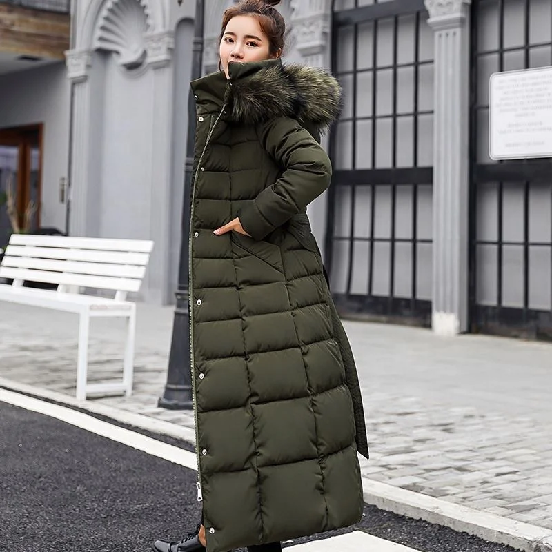 Long Winter Coat For Colder Women Jacket Cotton Padded Warm Thicken Ladies Coats Parka Womens Jackets