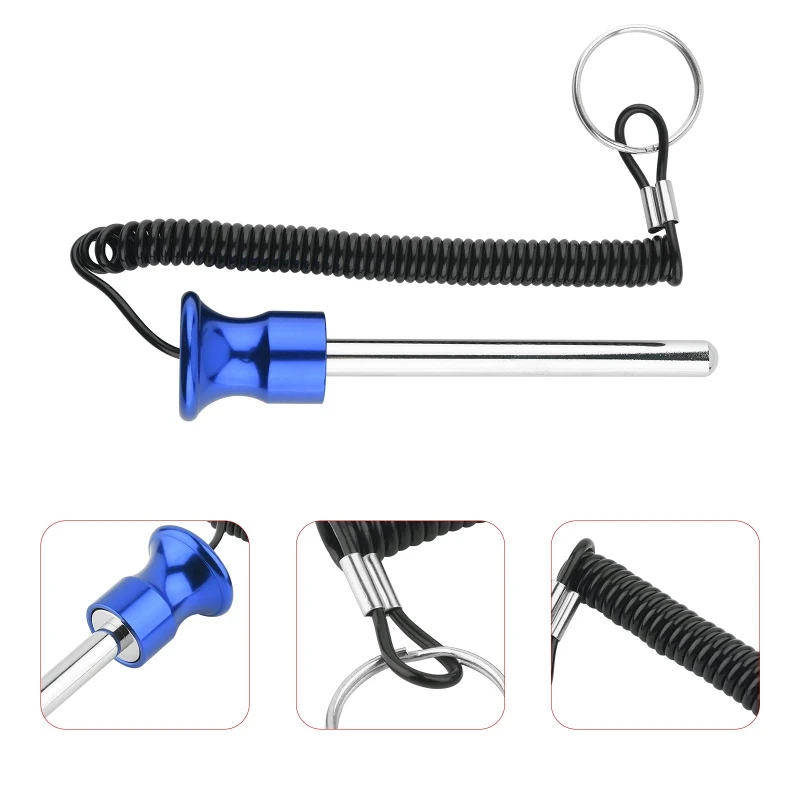 MKAS Universal Replacement Selector Lock Pin for Gym Equipment Locking Space with Lanyard Detent Hitch Weight Stack Pins