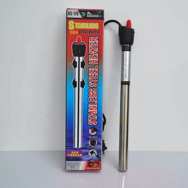 Rs series aquariums accessories Silver stainless steel heating rod  300W 500W Stainless Steel Heater