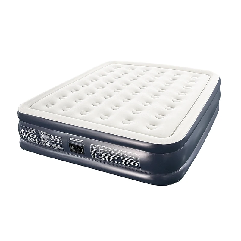 Queen-Size PVC Self-Inflating Air Bed Hypo-Allergenic  Air Mattress with Built-in Pump for Indoor & Outdoor