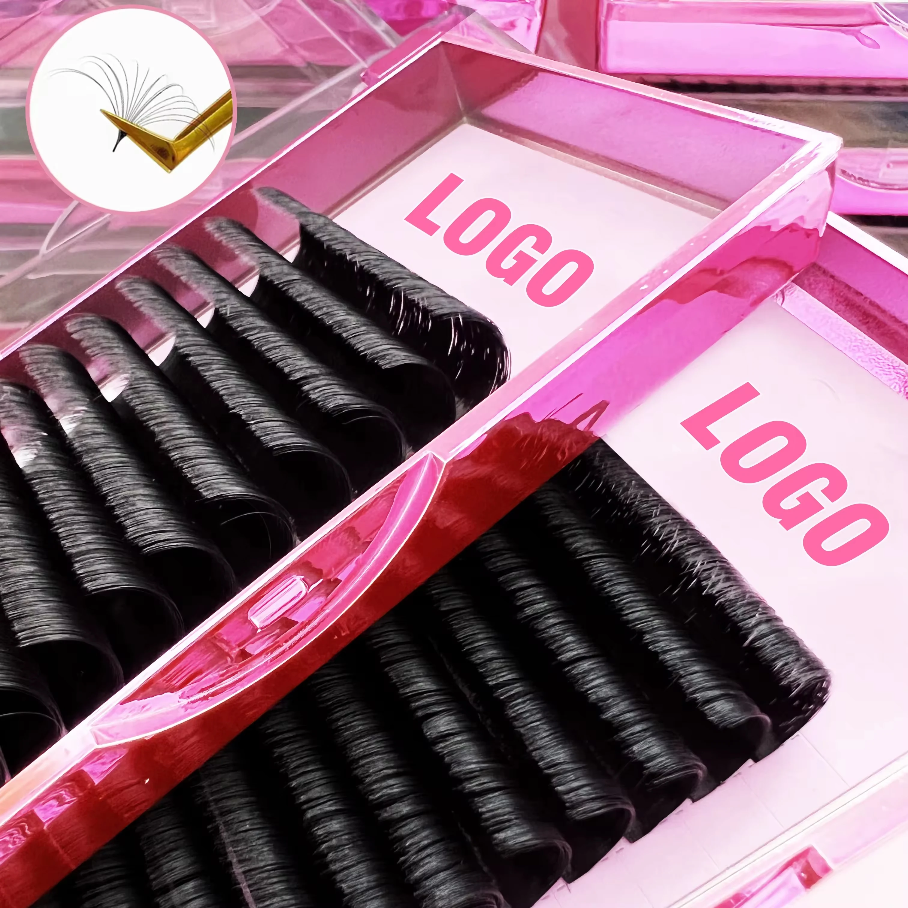 Matte Black Volume Individual Cashmere Lash Extension Lash Tray Private Label Faux Mink Lashes