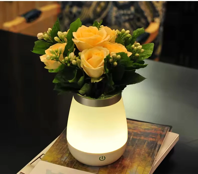 LED USB Rechargeable Vase Table Lamp Decorative Night Light with Colorful Working Modes for Hotel & Restaurant for Home Use