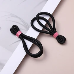 BSCI Audited Factory Wholesale Fashion Women Girls Basic Hair Accessories Thin Black Elastic Hair Ties Hair Elastic Band