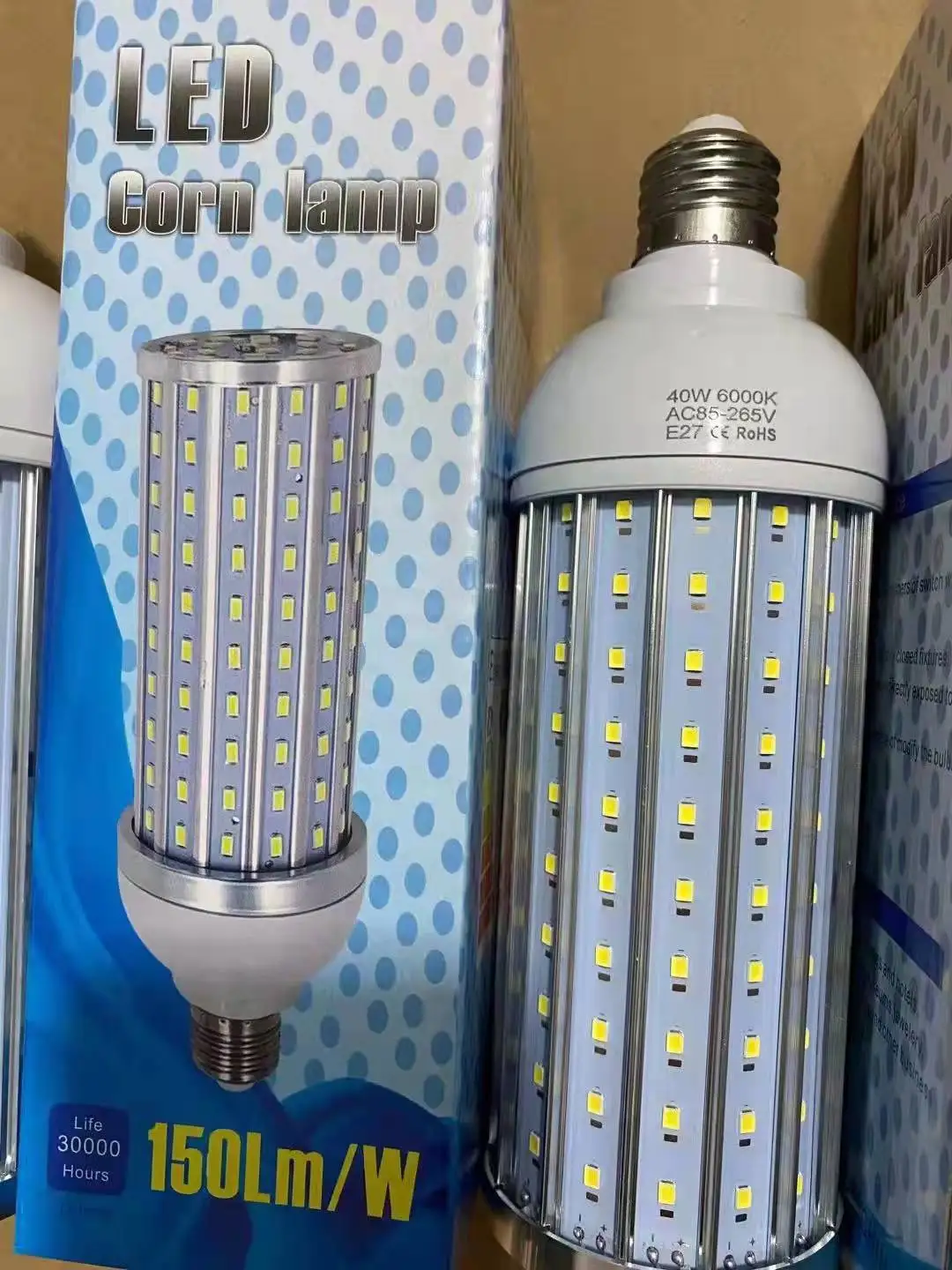 2022 LED Corn Bulb E27 Light COB IP68 Waterproof 30W 40W 50W E27  LED Lighting Corn Lamp