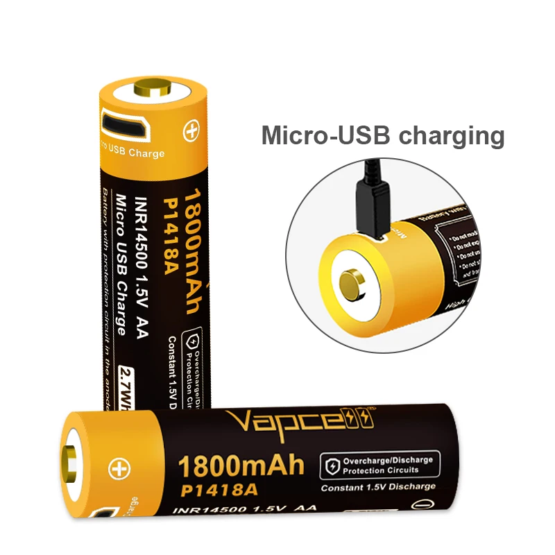 Vapcell P1418A 14500 высокотехнологичный USB аккумулятор 1800 мАч 1 5 В литий-ионный Ce Zero 9 электрический скутер сменный сохраняет сухость