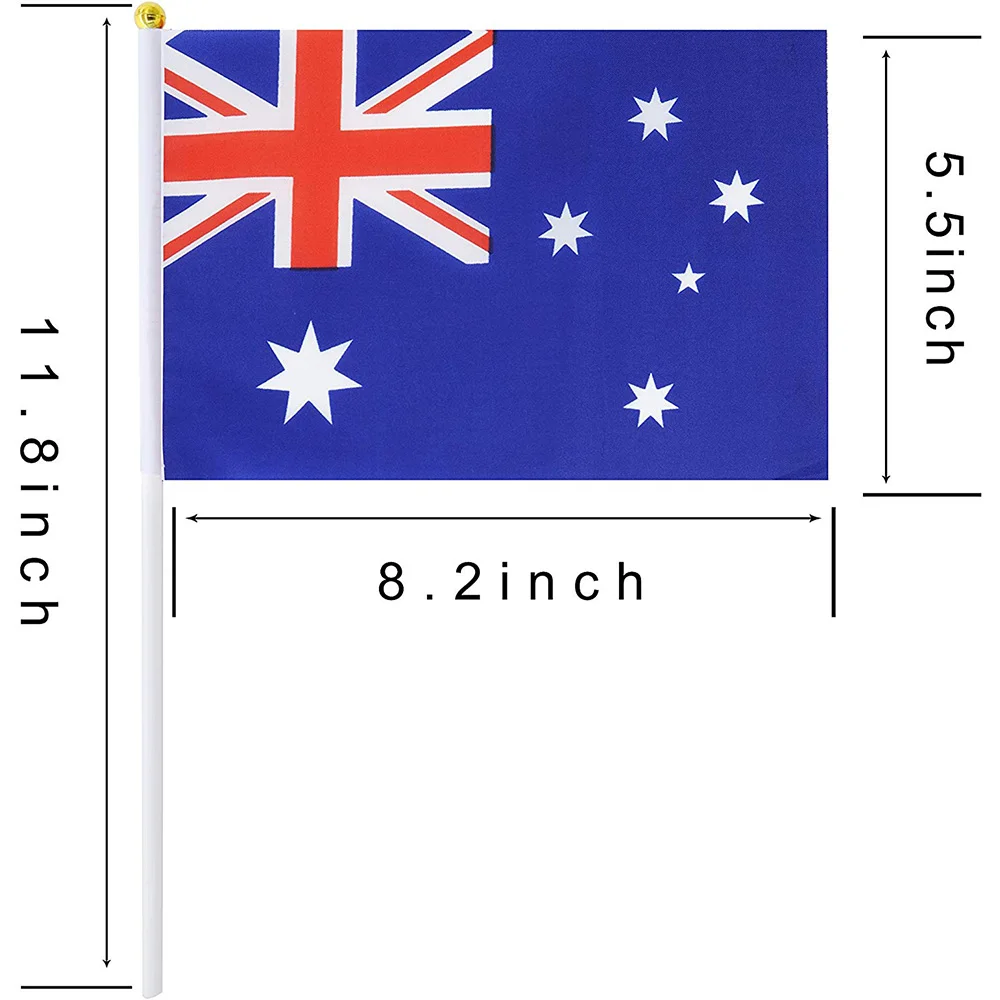 Australia Flag Hand Held Shake Small Mini Flag 14*21cm 8.2*5.5 Inch Australian Hand Waving Flag