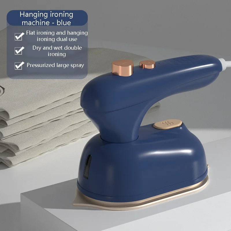 Mini Electric Iron Electrical Household Item for Family and Travel 25 Steam Iron Ceramic ABS Gua White and Blue Customized Plug